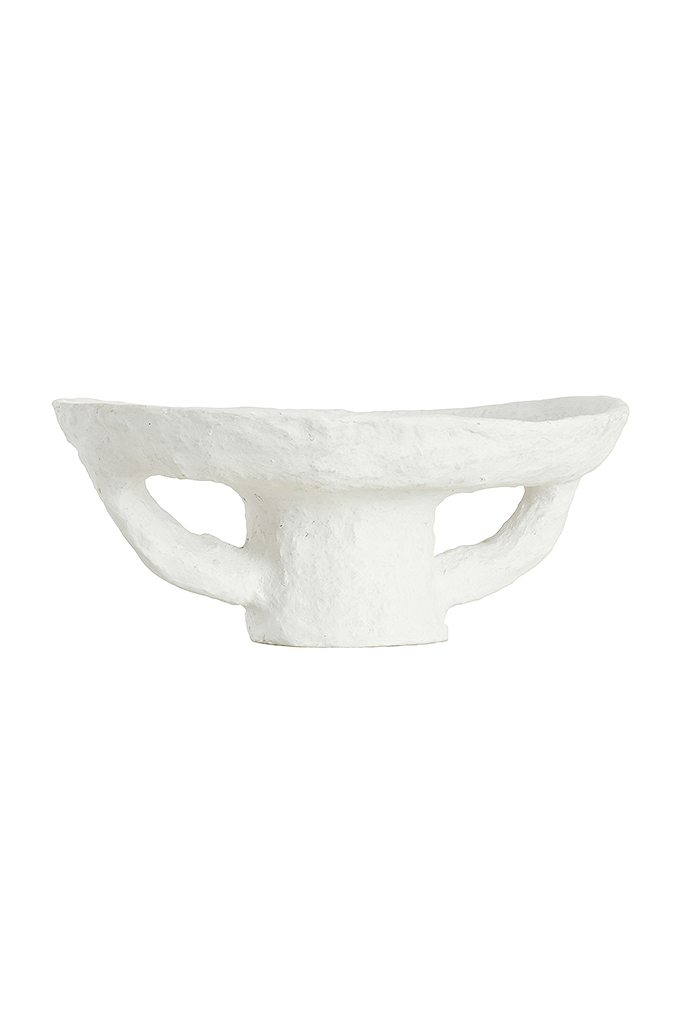 Paper Mache bowl in design white finish