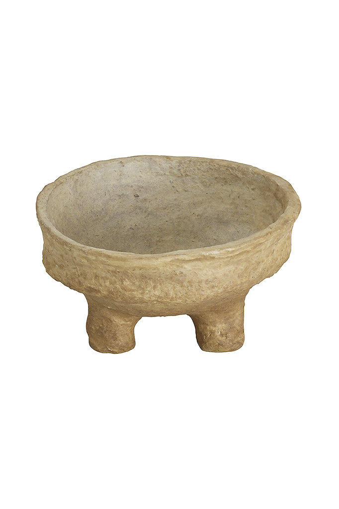 Paper Mache Thick bowl with 3 legs in Ardi finish