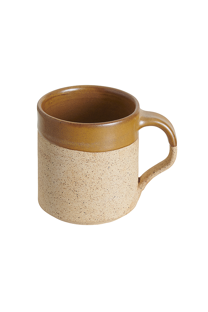 Half-glaze ceramic coffee cup (sand brown)