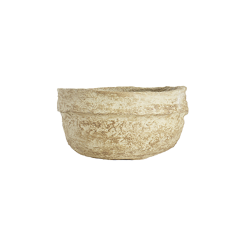Paper Mache high neck bowl in White Ardi finish