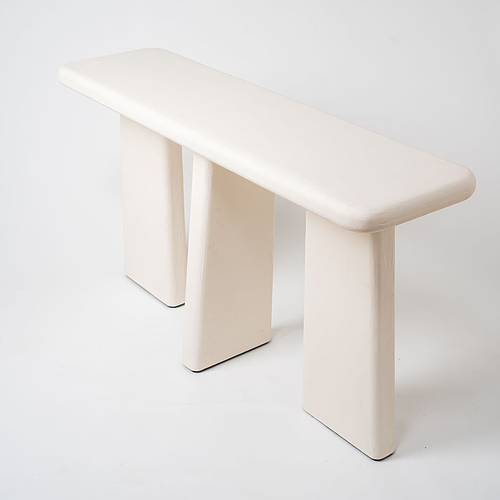 White 3-legged console table
