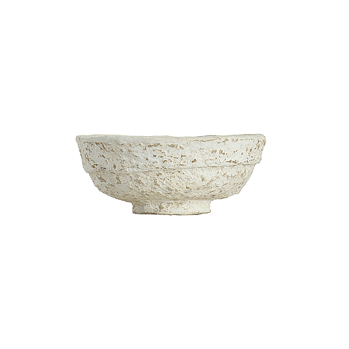 Paper Mache bowl in white antique finish