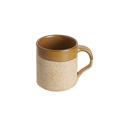 Half-glaze ceramic coffee cup (sand brown)