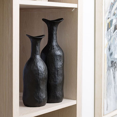Aluminium black decorative vases